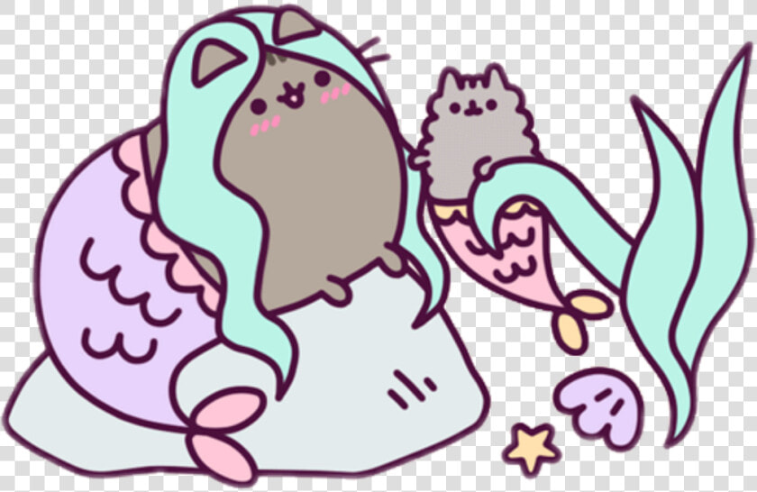 Pusheen And Stormy Mermaid Clipart   Png Download   Stormy Mermaid Pusheen  Transparent PngTransparent PNG