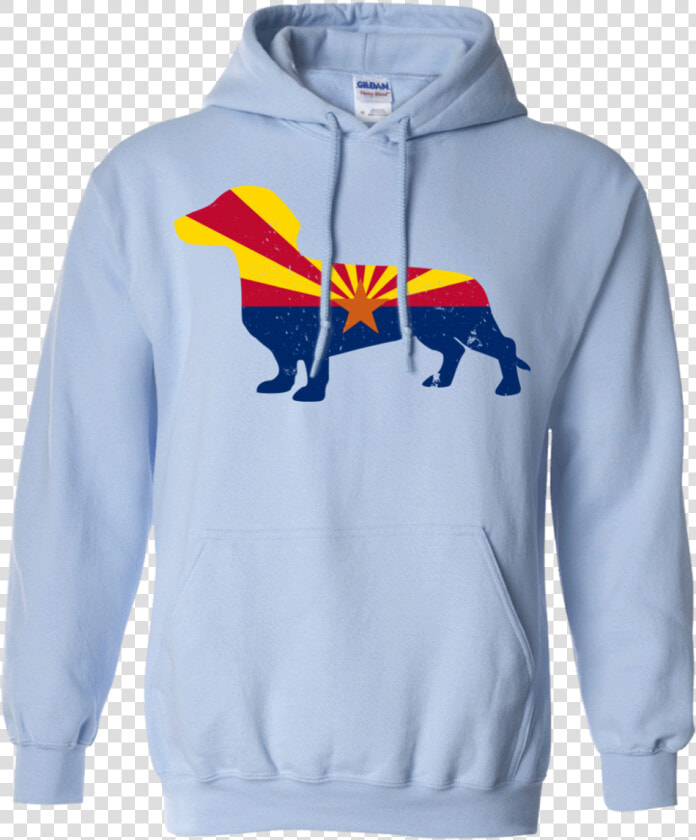 Dachshund Arizona Flag Pullover Hoodie 8 Oz   Light Blue Fila Hoodie  HD Png DownloadTransparent PNG