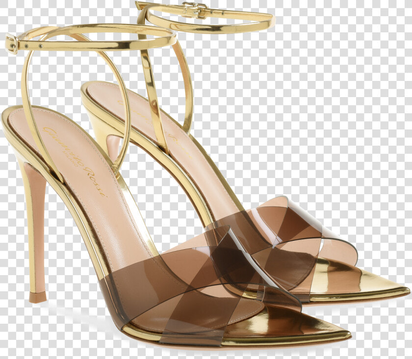 Gianvito Rossi Gold Heels  HD Png DownloadTransparent PNG