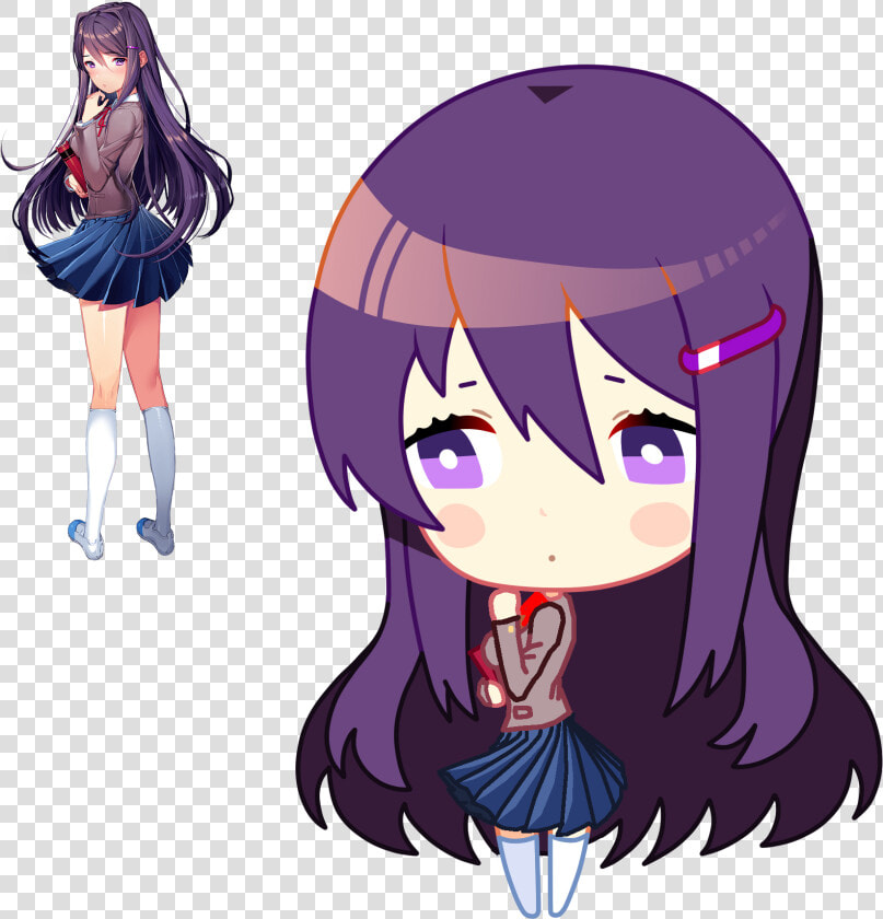 Oc Edited Mediahd Chibi Yuri Menu Pose Sprite Png Yuri   Yuri Doki Doki Chibi  Transparent PngTransparent PNG