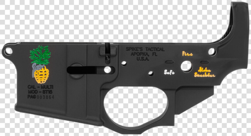 Spikes Pineapple Grenade Ar Lower  Multi caliber  Black   Spikes Tactical Lower Snowflake  HD Png DownloadTransparent PNG