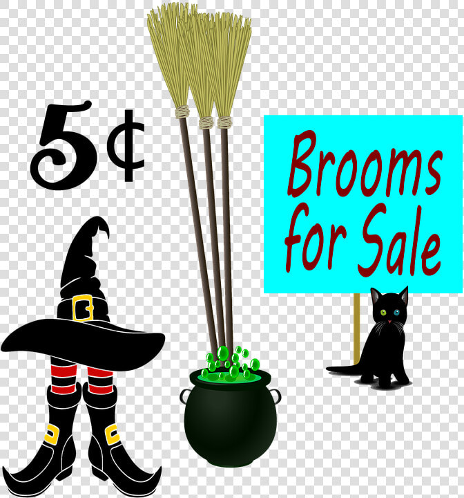 Brooms  Witch  Hat  Cat  Black Cat  Halloween  Broom   Black Cat  HD Png DownloadTransparent PNG