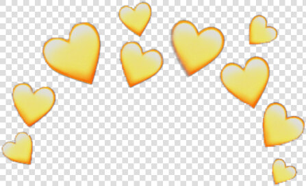 Yellow Heart Crown Heartcrown Emoji Iphone Random Stick   Yellow Heart Emoji Transparent  HD Png DownloadTransparent PNG