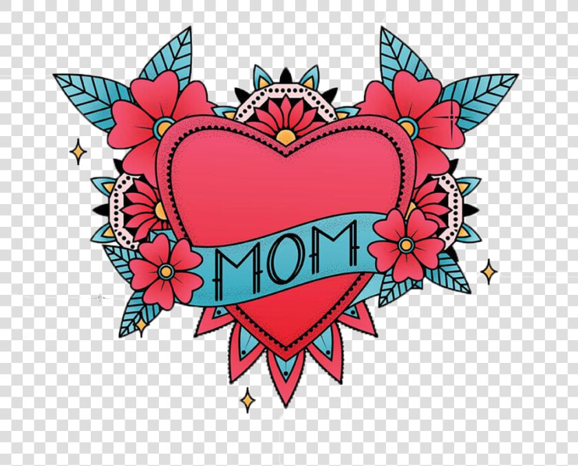 Mom Heart In Color Heart    Colored Mom Heart Tattoo Png  Transparent PngTransparent PNG