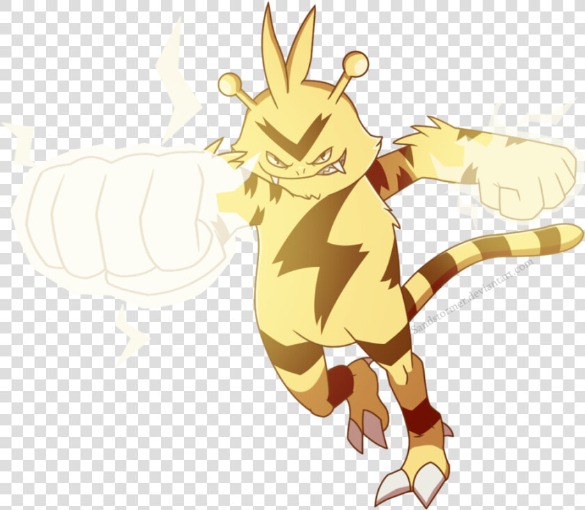 Electabuzz Used Thunder Punch By Sandstormer   Illustration  HD Png DownloadTransparent PNG