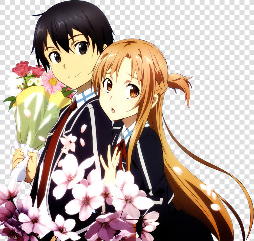 Asuna Kirito Leafa Sword Art Online Anime   Sword Art Online Valentines Day  HD Png DownloadTransparent PNG