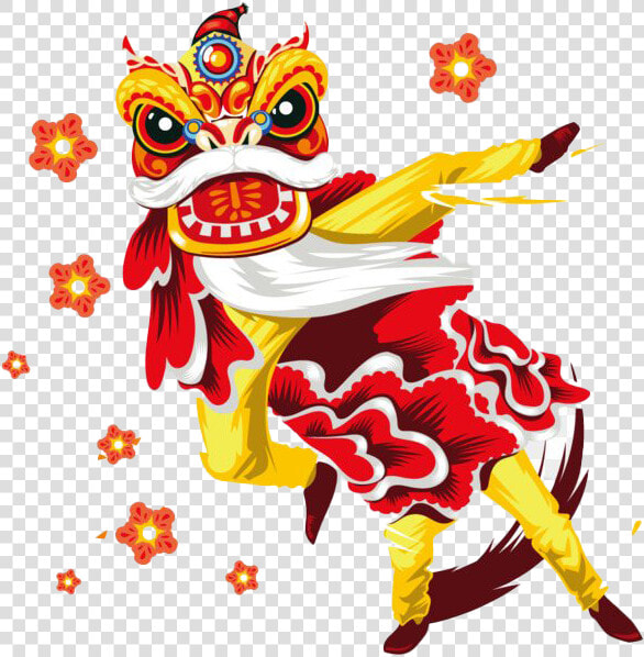 Chinese New Year Dragon Png Transparent   Lion Dance Chinese New Year Vector  Png DownloadTransparent PNG