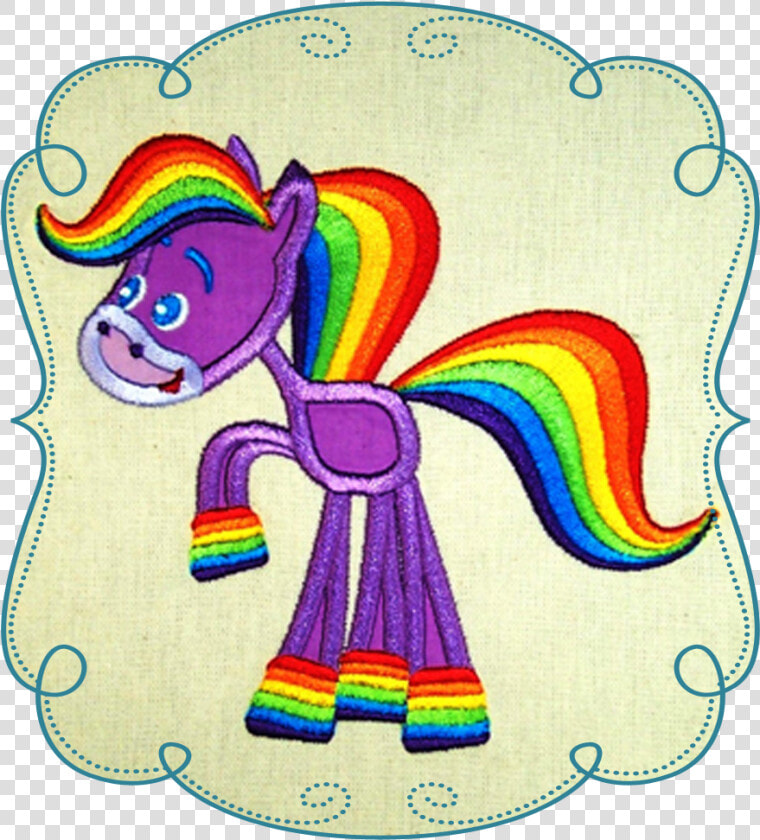 Rainbow Pony   Appliqué  HD Png DownloadTransparent PNG