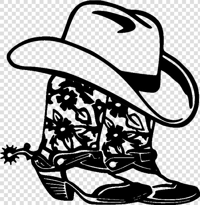 Cowboy Boots Clipart Drawn   Cowboy Boots And Hat Silhouette  HD Png DownloadTransparent PNG