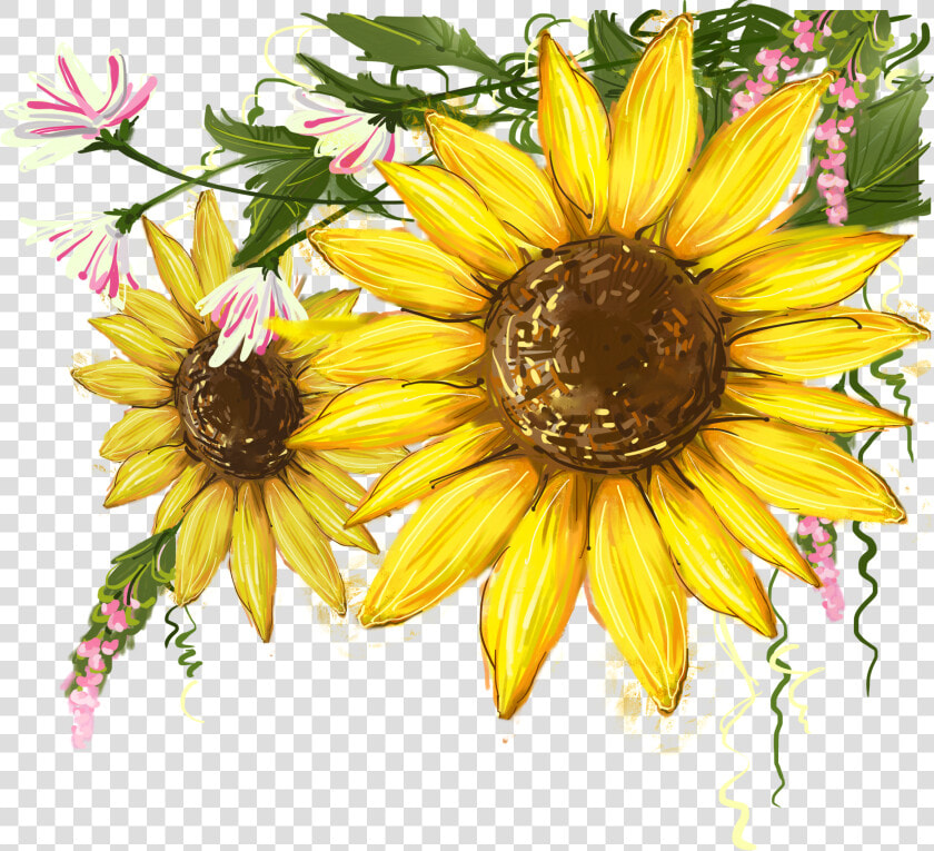 Black Eyed Susan   Sunflower Design For Fabric Painting  HD Png DownloadTransparent PNG