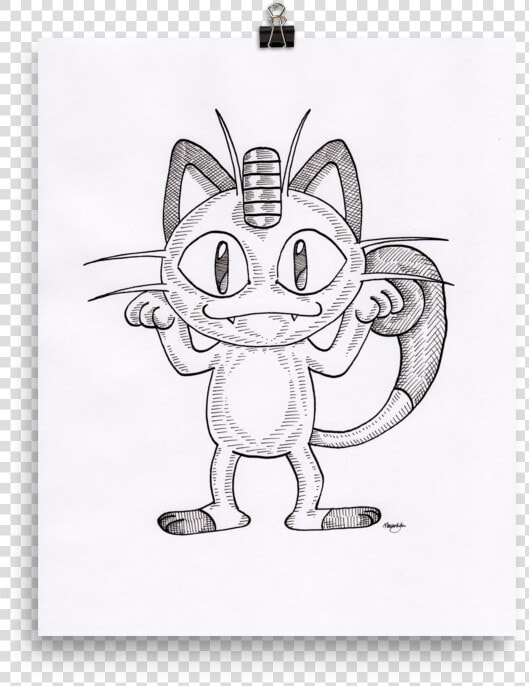 Meowth Art Print   Cartoon  HD Png DownloadTransparent PNG