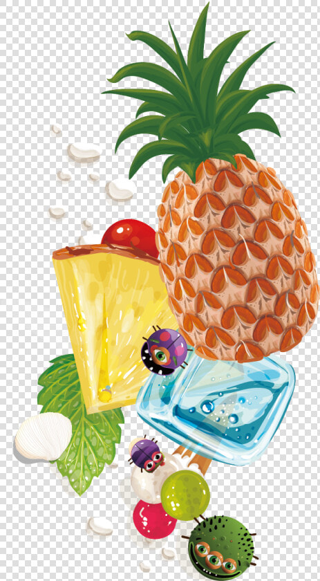 Pineapple Fruit Background Vector Material   Pineapple  HD Png DownloadTransparent PNG