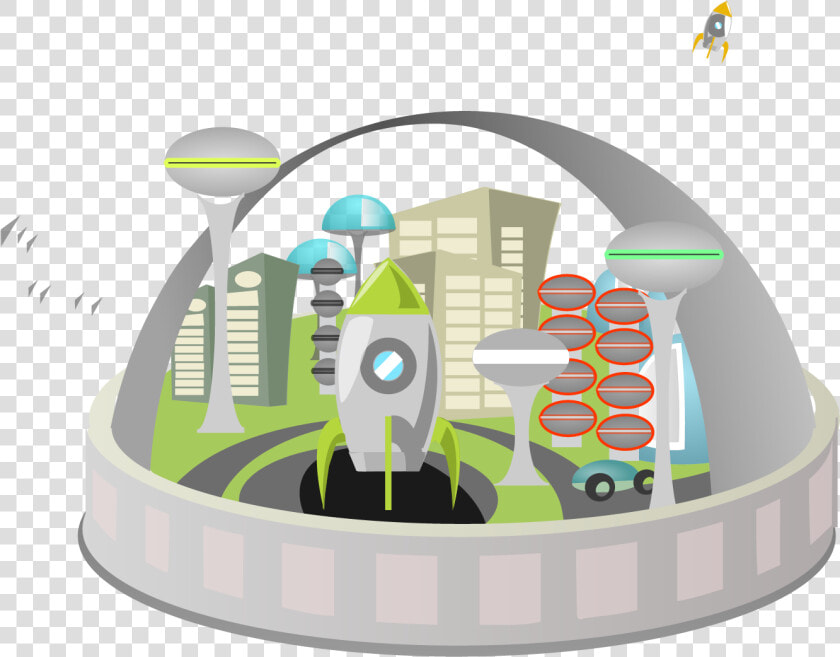 Futurism Clip Art Windy City Flat Element   Futuristic Building Clip Art  HD Png DownloadTransparent PNG