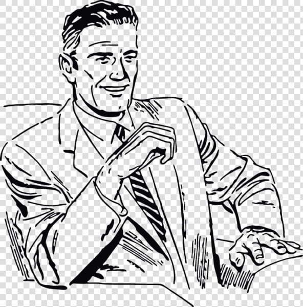 Man In Suit Sitting In Chair   Man In A Suit Drawing  HD Png DownloadTransparent PNG