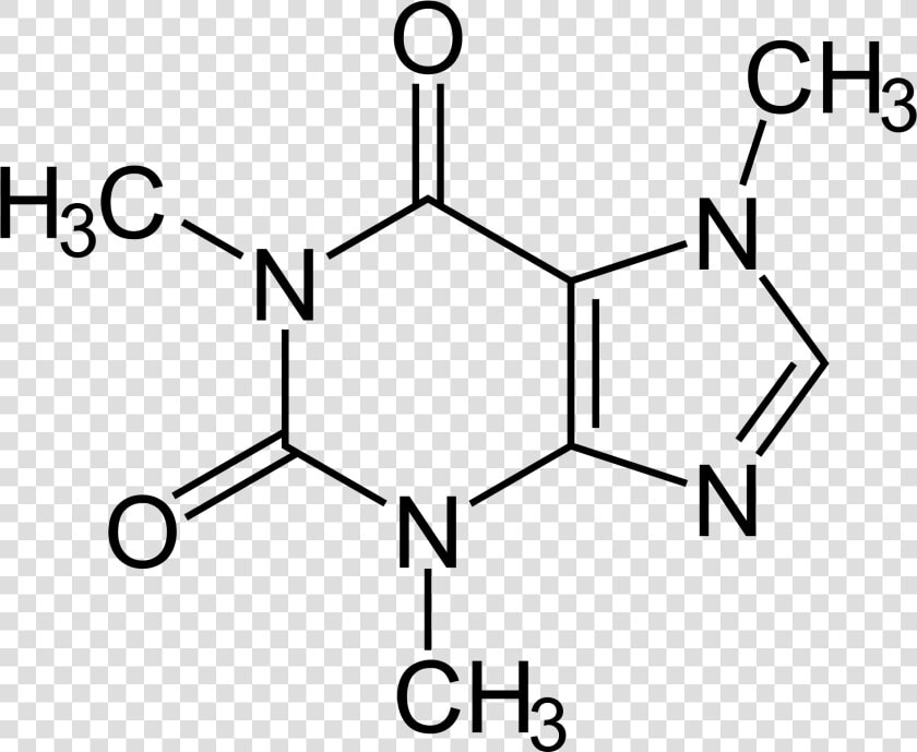 Caffeine molecule   Caffeine Molecular Structure  HD Png DownloadTransparent PNG