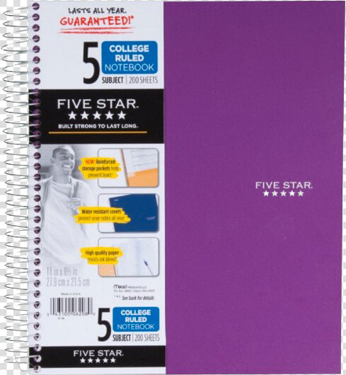 5 Star Notebook 5 Subject  HD Png DownloadTransparent PNG