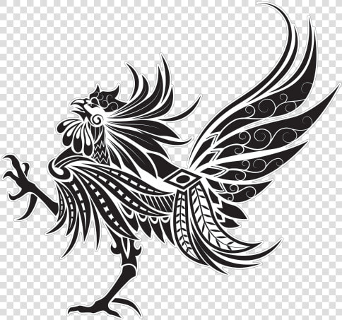 Cockfight Gamecock Chicken Rooster Logo   Tribal Rooster  HD Png DownloadTransparent PNG