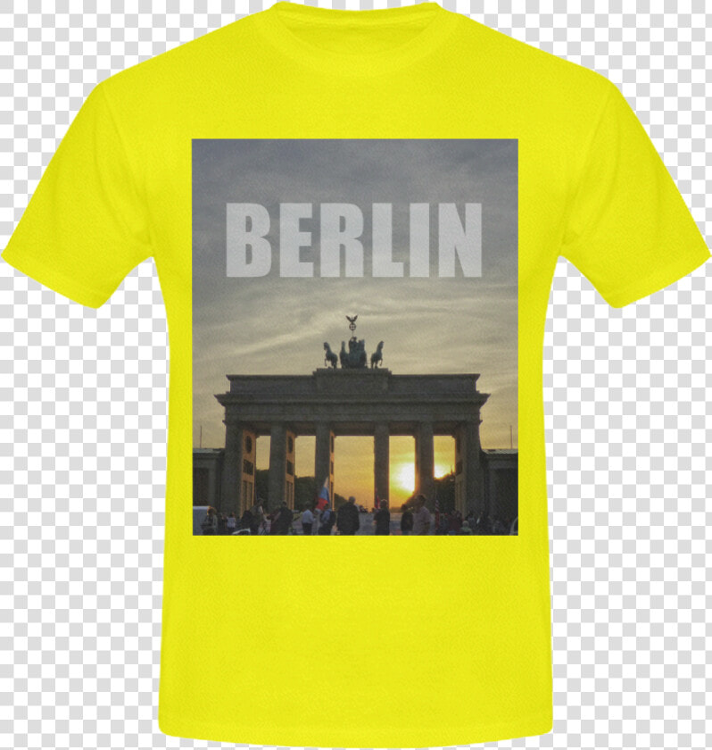 Berlin Brandenburg Gate Sunset 02 Men S Slim Fit T shirt   Active Shirt  HD Png DownloadTransparent PNG