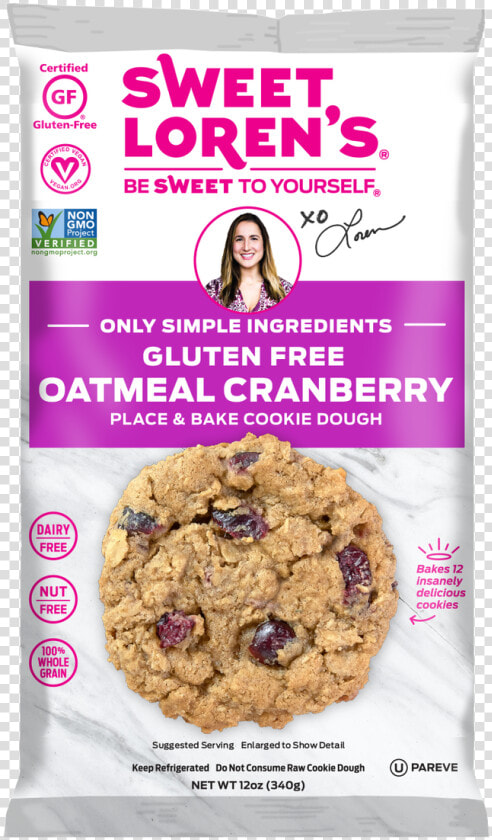 Place  amp  Bake Gluten Free Oatmeal Cranberry   Sweet Lorens Gluten Free Sugar Cookies  HD Png DownloadTransparent PNG