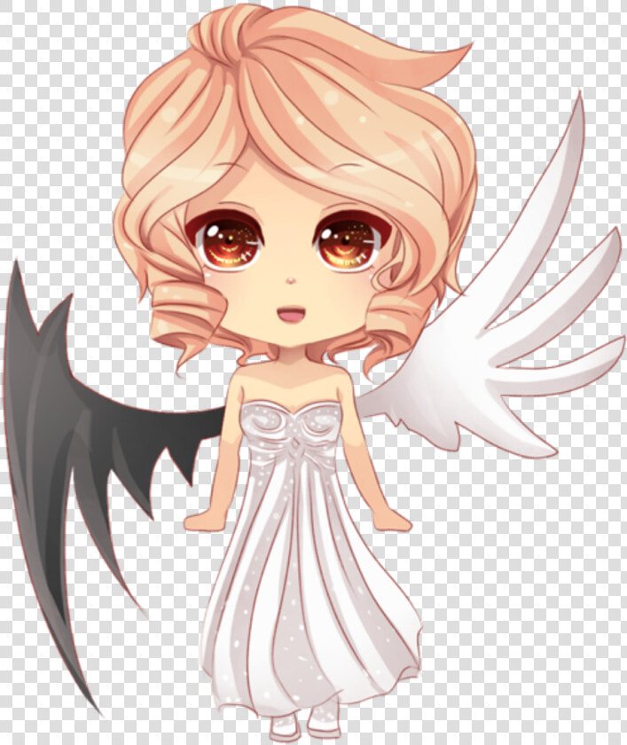  girl  angel  devil  freetoedit  girls  anime  animegirl   Chibi Dessin Ange Manga  HD Png DownloadTransparent PNG