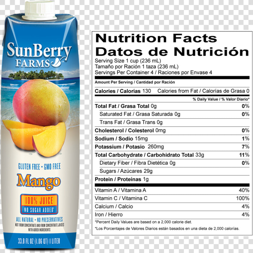 Sunberry Farms Mango Juice  HD Png DownloadTransparent PNG