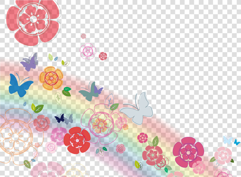 Fondo Flores Y Mariposas Png  Transparent PngTransparent PNG