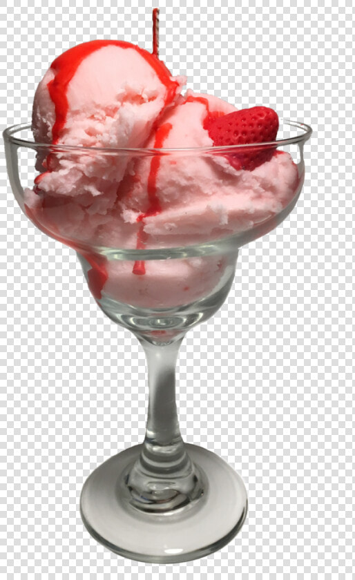 Strawberry Ice Cream Candle   Transparent Strawberry Sundae  HD Png DownloadTransparent PNG