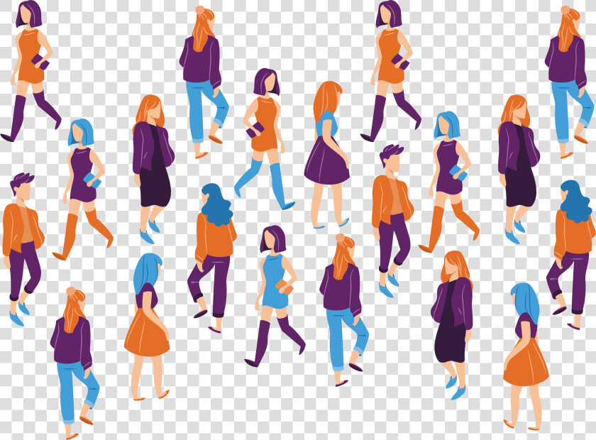 Transparent Crowd Of People Png   People Walking Illustration Png  Png DownloadTransparent PNG