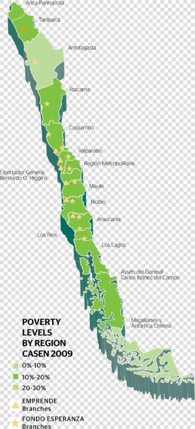 Poverty Levels By Region Casen   Chile Mapa Transparent  HD Png DownloadTransparent PNG