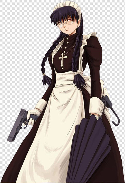 Roberta Maid   Black Dress Anime Girl With Black Hair  HD Png DownloadTransparent PNG