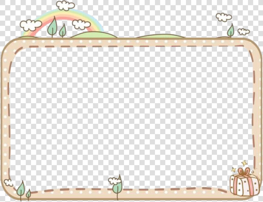  overlay  edit  soft  softbot  kawaii  cute  quadro   Flowers Borders Cartoons Rectangle  HD Png DownloadTransparent PNG