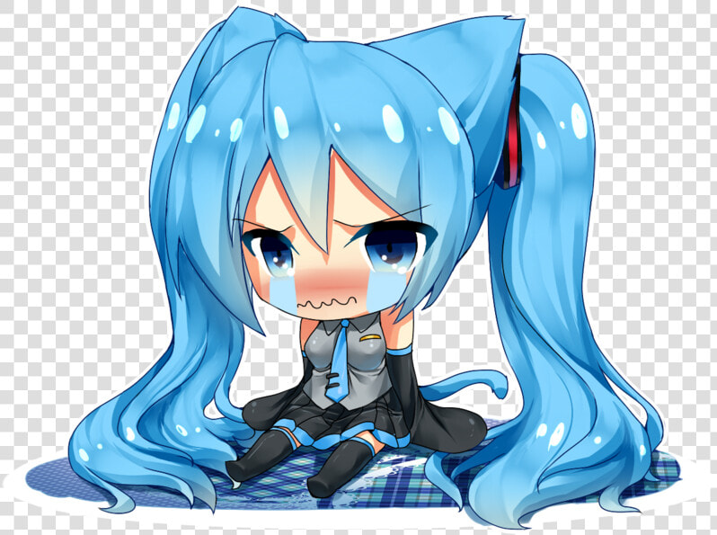 Hatsune Miku Drawn By Hazza01   Hatsune Miku Chibi Sad  HD Png DownloadTransparent PNG