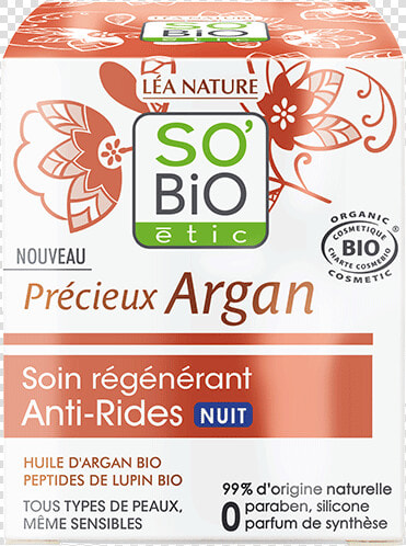 Anti wrinkle Regenerative Night Care Image1   So Bio Etic Precieux Argan  HD Png DownloadTransparent PNG