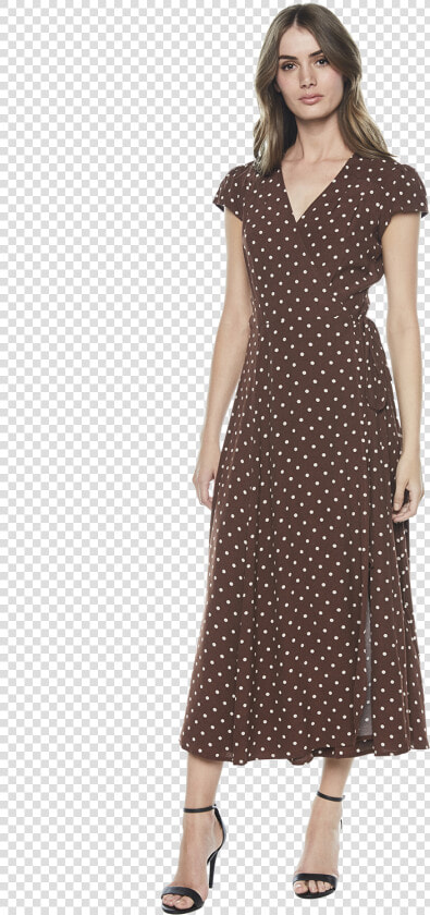 Polka dot Wrap Dress In Colour Brunette  HD Png DownloadTransparent PNG