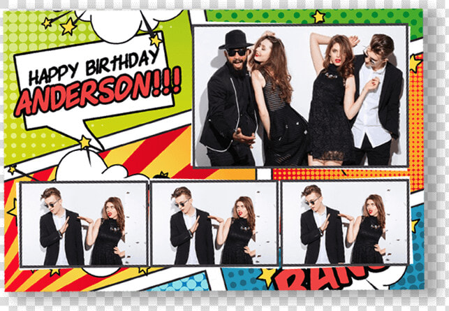 Comic Book Postcard   Photobooth Template Comic  HD Png DownloadTransparent PNG