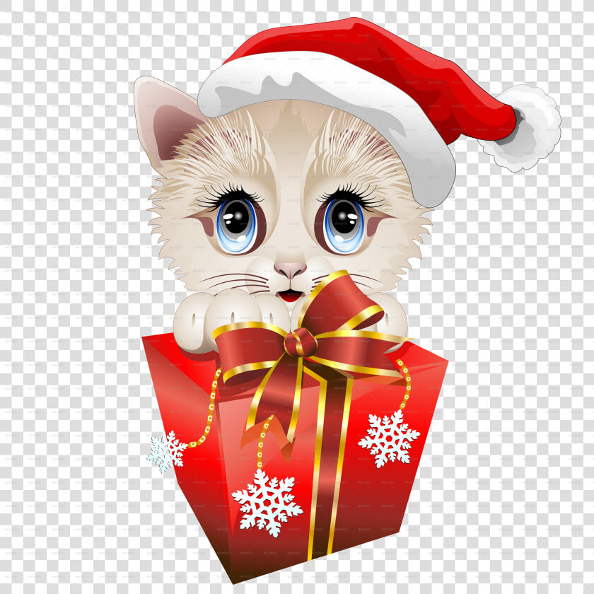 Kitten Clipart Christmas Santa   Cute Kitten Transparent Iclipart  HD Png DownloadTransparent PNG