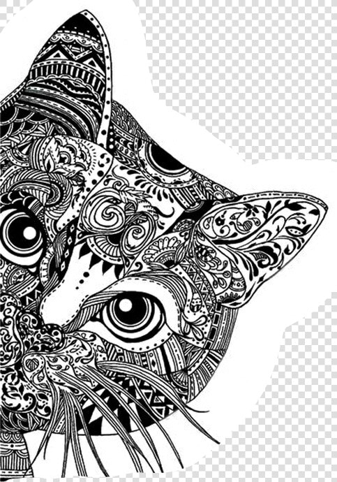  gato  cat  mandala  mandalas  mandalamania   Colouring In Zentangle Animals  HD Png DownloadTransparent PNG