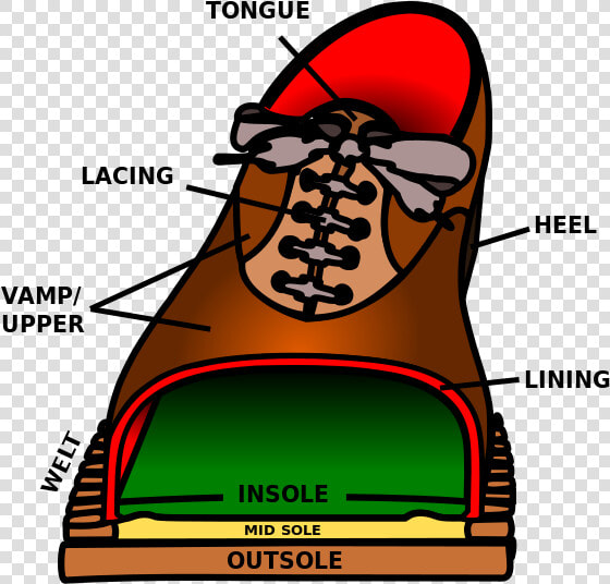 Shoe Parts En   Parts Of Orthopedic Shoe  HD Png DownloadTransparent PNG