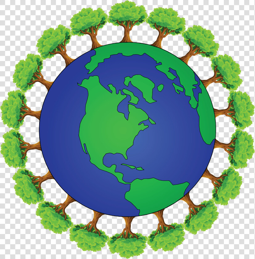 Free Clipart Of Planet Earth Encircled With Trees   Save Trees Save Life  HD Png DownloadTransparent PNG