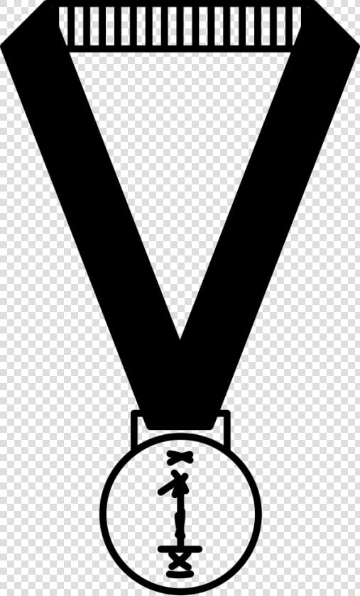 Medal Hanging Of A Ribbon   Medal Clipart Black And White  HD Png DownloadTransparent PNG