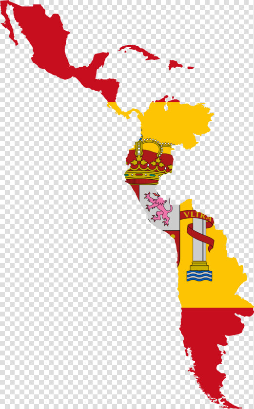 Flag Map Of Spanish Language In North America   Latin America And Central America  HD Png DownloadTransparent PNG