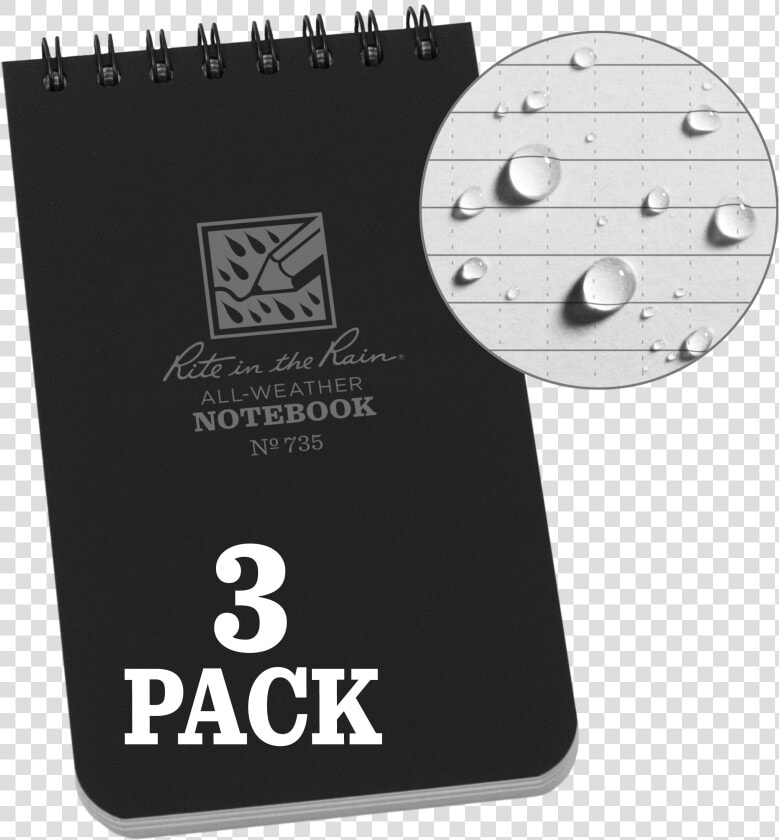 Waterproof Paper Spiral Notebook Outdoor Rainproof   Write In The Rain Notebook Black  HD Png DownloadTransparent PNG