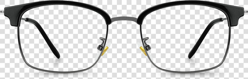 Front View Of Beethoven Black Semi rimless Glasses   Glasses  HD Png DownloadTransparent PNG