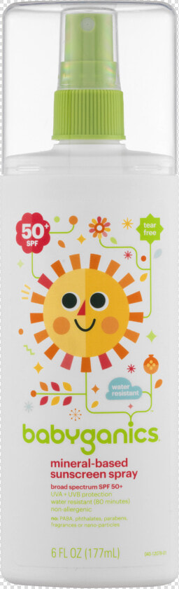 Babyganics Mineral Based Baby Sunscreen Spray Spf 50  HD Png DownloadTransparent PNG