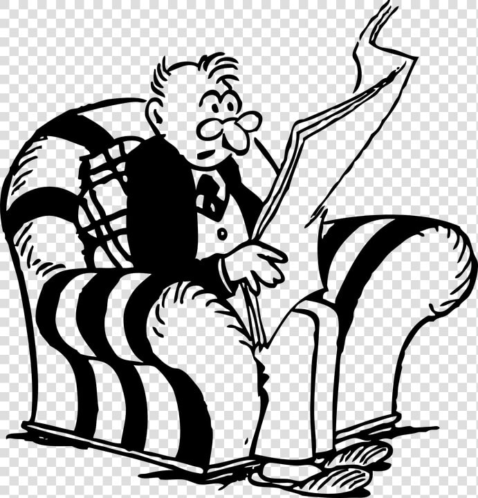 Retired Old Man Png   Old Man Reading Newspaper Cartoon  Transparent PngTransparent PNG