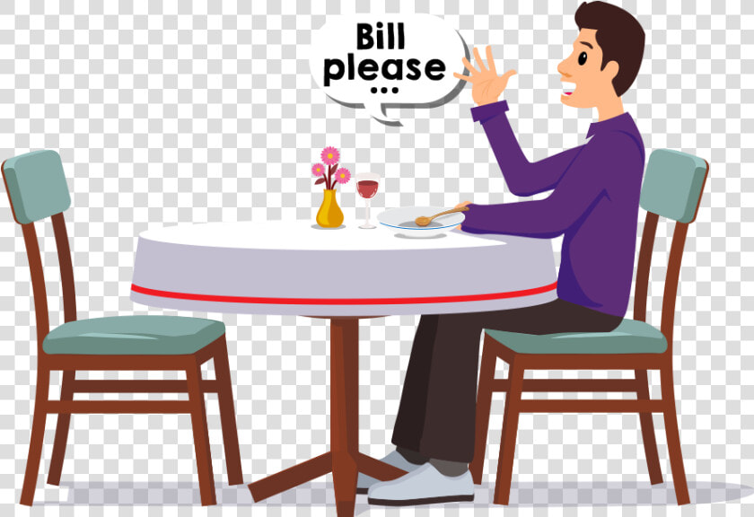 Customer Finish Eating And Call For A Bill   Waiter And Customer Clipart  HD Png DownloadTransparent PNG