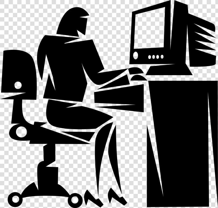 Vector Illustration Of Businesswoman Working At Desk  HD Png DownloadTransparent PNG