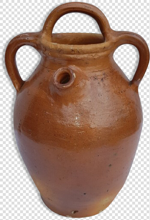 Former Water Glazed Terracotta Pot With 3 Handles   Earthenware  HD Png DownloadTransparent PNG