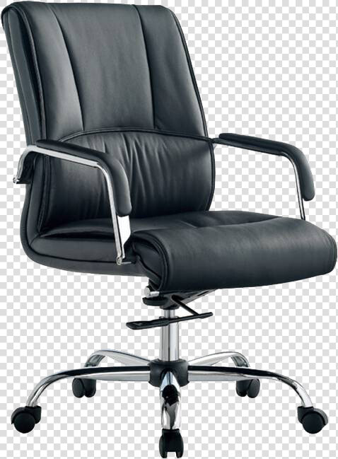 Black Swivel Leather Office Chair  HD Png DownloadTransparent PNG