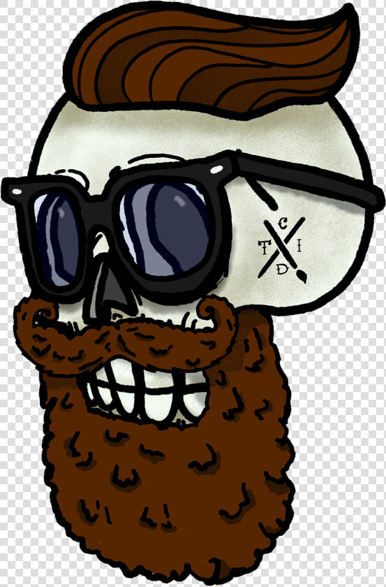 Skull boy Hipster Design With Glasses   Cartoon  HD Png DownloadTransparent PNG